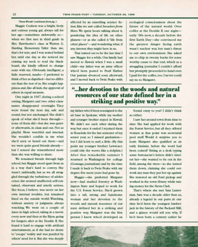 Post page 22 — Maggie Coulson, 1947 woods, forestry path
