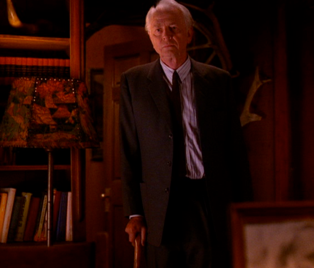 Andrew Packard at Blue Pine Lodge — elderly man in suit with cane