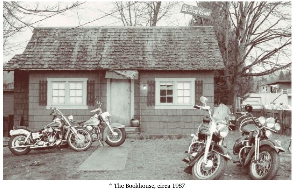 The Bookhouse circa 1987 with motorcycles