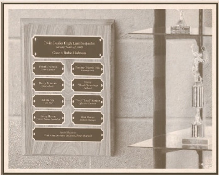 1968 Lumberjacks varsity plaque
