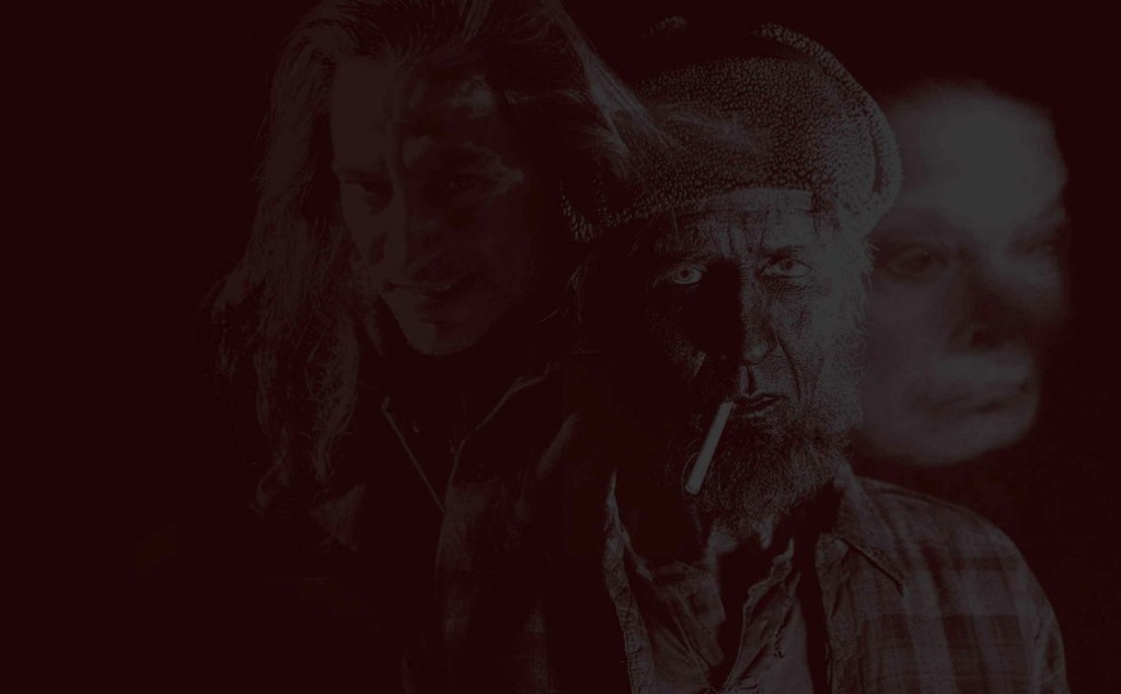 Final Dossier closing plate — Woodsman, BOB, and Sarah Palmer in blood-red monochrome