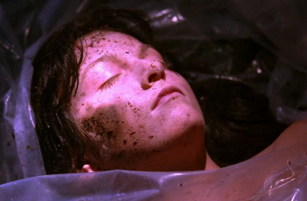 Madeleine Ferguson — face wrapped in plastic after the Palmer living-room murder
