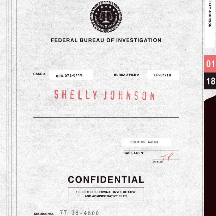 Final Dossier — Shelly Johnson FBI file cover, Case Agent Preston