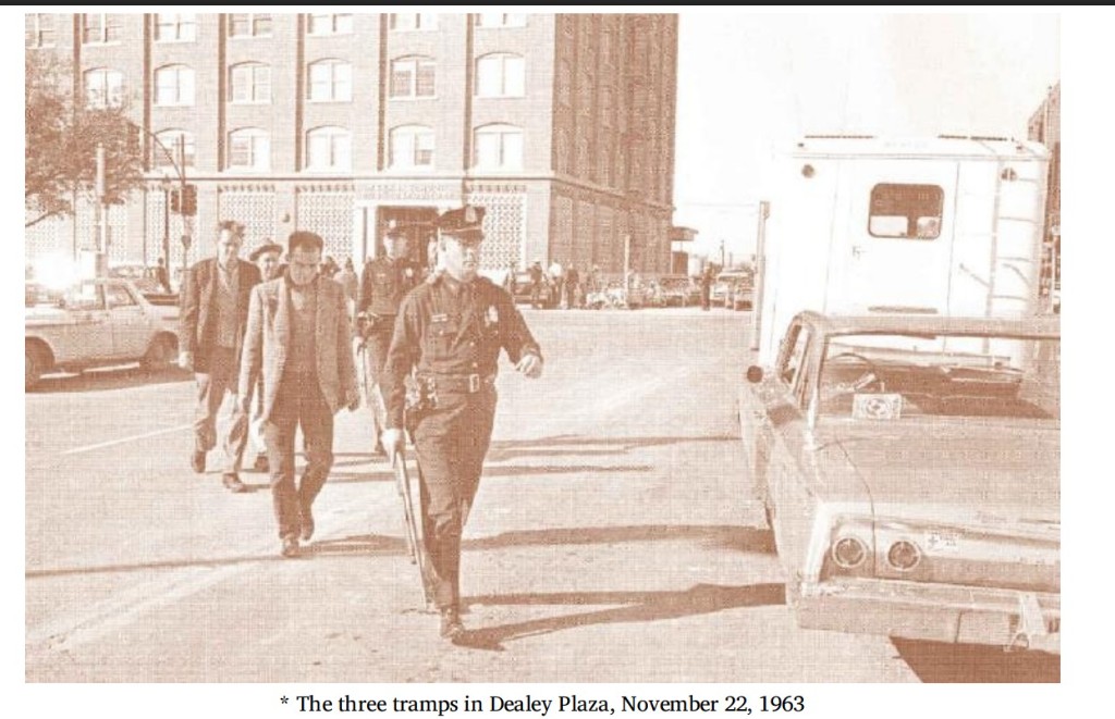 The three tramps escorted by police in Dealey Plaza, November 22, 1963