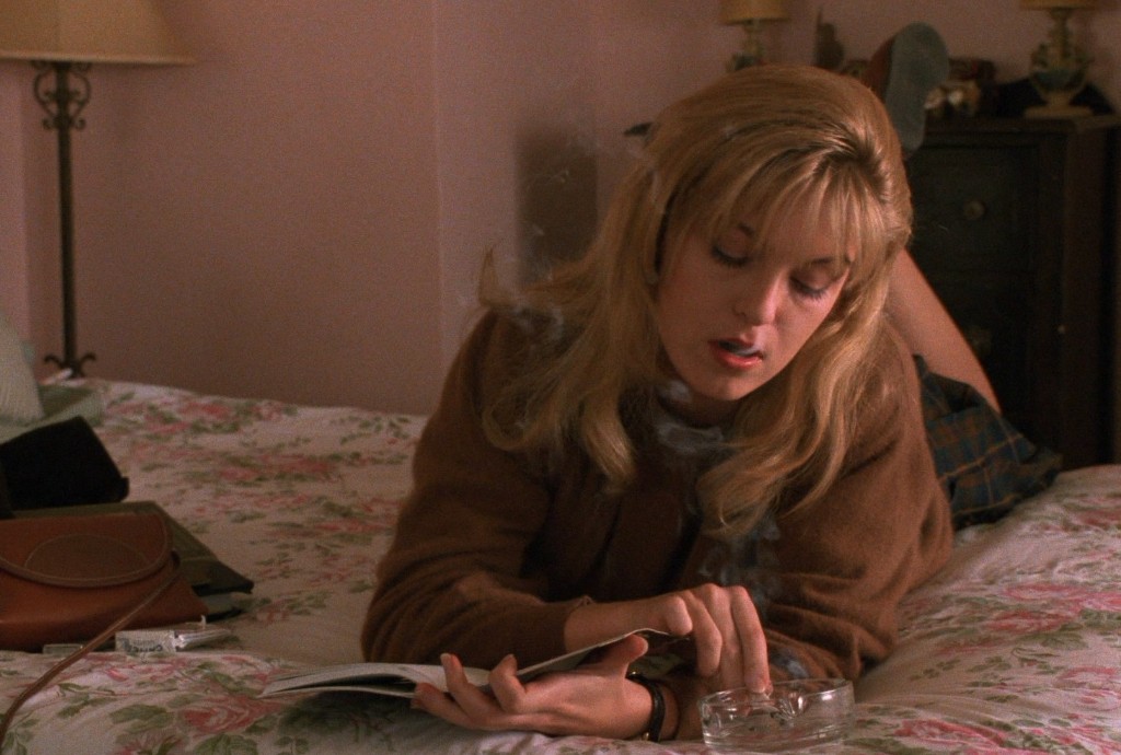 Laura Palmer in her bedroom - cigarette, diary, pink walls